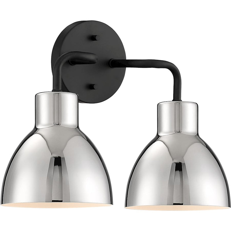 Nuvo Lighting Sloan 22in 3-Light Vanity | Industrial Matte Black and Burnished Brass Glass | Bathroom Vanity | 7 x 22 x 10 in | Model 60-6793