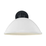 Nuvo South Street 12in 1-Light Wall Sconce | Farmhouse Gloss White and Textured Black | Indoor & Covered Patio | 12 x 10.88 in | Model 60-6906