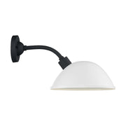 Nuvo South Street 12in 1-Light Wall Sconce | Farmhouse Gloss White and Textured Black | Indoor & Covered Patio | 12 x 10.88 in | Model 60-6906