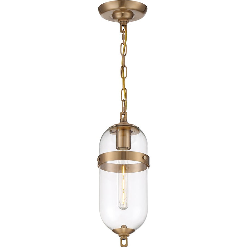 Nuvo Lighting Fathom 6in 1-Light Mini Pendant | Modern Polished Nickel and Clear Glass | Kitchen Island & Dining Room Accent | 6 x 6 x | Model 60-6931