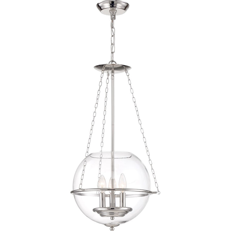 Nuvo Lighting Odessey 18.5in 4-Light Pendant | Transitional Polished Nickel and Clear Glass | Kitchen Island & Dining Room | 18.5 x 18.5 x | Model 60-6953