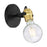 Nuvo Lighting Mantra 1 Light Sconce, Black/Brass Accents