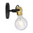 Nuvo Lighting Mantra 1 Light Sconce, Black/Brass Accents