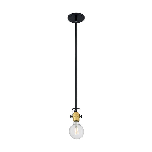 Nuvo Lighting Mantra 1 Light Mini Pendant, Black/Brushed Brass