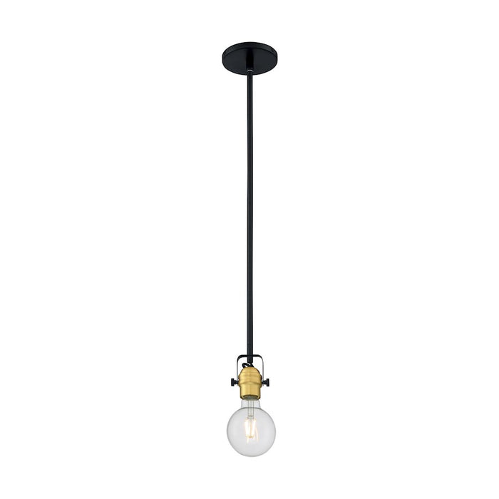 Nuvo Lighting Mantra 1 Light Mini Pendant, Black/Brushed Brass