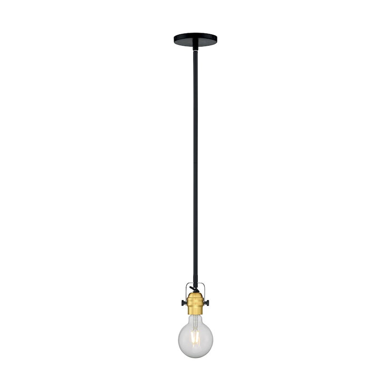 Nuvo Lighting Mantra 1 Light Mini Pendant, Black/Brushed Brass