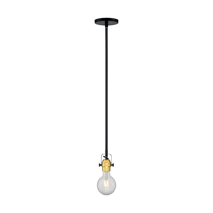 Nuvo Lighting Mantra 1 Light Mini Pendant, Black/Brushed Brass