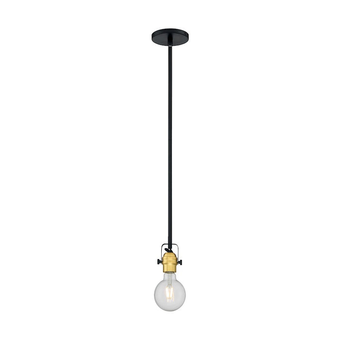Nuvo Lighting Mantra 1 Light Mini Pendant, Black/Brushed Brass