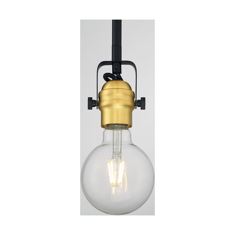 Nuvo Lighting Mantra 1 Light Mini Pendant, Black/Brushed Brass