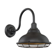Nuvo Lighting Newbridge 12in 1-Light Wall Sconce | Farmhouse Dark Bronze and Gold Finish | Indoor & Covered Patio | 12 x 14.13 in | Model 60-7012