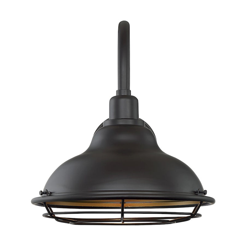 Nuvo Lighting Newbridge 12in 1-Light Wall Sconce | Farmhouse Dark Bronze and Gold Finish | Indoor & Covered Patio | 12 x 14.13 in | Model 60-7012