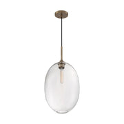 Nuvo Lighting Aria 12in 1-Light Pendant | Transitional Burnished Brass and Clear Seeded Glass | Kitchen Island & Dining Room | 11.63 x | Model 60-7018
