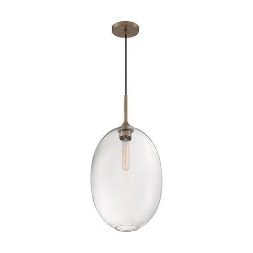 Nuvo Lighting Aria 12in 1-Light Pendant | Transitional Burnished Brass and Clear Seeded Glass | Kitchen Island & Dining Room | 11.63 x | Model 60-7018