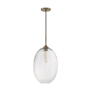 Nuvo Lighting Aria 12in 1-Light Pendant | Transitional Burnished Brass and Clear Seeded Glass | Kitchen Island & Dining Room | 11.63 x | Model 60-7018