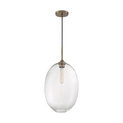 Nuvo Lighting Aria 12in 1-Light Pendant | Transitional Burnished Brass and Clear Seeded Glass | Kitchen Island & Dining Room | 11.63 x | Model 60-7018