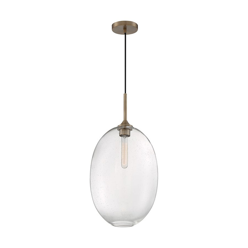 Nuvo Lighting Aria 12in 1-Light Pendant | Transitional Burnished Brass and Clear Seeded Glass | Kitchen Island & Dining Room | 11.63 x | Model 60-7018