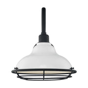 Nuvo Lighting Newbridge 12in 1-Light Wall Sconce | Farmhouse Gloss White and Textured Black | Indoor & Covered Patio | 12 x 14.13 x 8 in | Model 60-7022