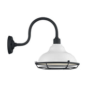 Nuvo Lighting Newbridge 12in 1-Light Wall Sconce | Farmhouse Gloss White and Textured Black | Indoor & Covered Patio | 12 x 14.13 x 8 in | Model 60-7022