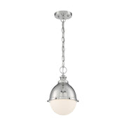 Nuvo Lighting Ronan 14in 1-Light Pendant | Vintage Polished Nickel and Etched Opal Glass | Kitchen Island & Dining Room | 8.88 x 14 in | Model 60-7030