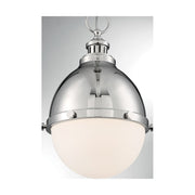 Nuvo Lighting Ronan 14in 1-Light Pendant | Vintage Polished Nickel and Etched Opal Glass | Kitchen Island & Dining Room | 8.88 x 14 in | Model 60-7030