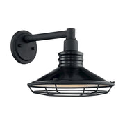 Nuvo Lighting Blue Harbor 12in 1-Light Wall Sconce | Nautical & Coastal Gloss Black and Silver | Indoor & Covered Patio | 12 x 10 in | Model 60-7032