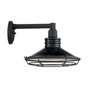 Nuvo Lighting Blue Harbor 12in 1-Light Wall Sconce | Nautical & Coastal Gloss Black and Silver | Indoor & Covered Patio | 12 x 10 in | Model 60-7032