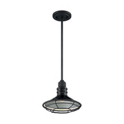Nuvo Lighting Blue Harbor 10in 1-Light Pendant | Nautical & Coastal Gloss Black/Silver | Kitchen Island & Dining Room | 9.75 x 9.75 x 8.13 | Model 60-7033