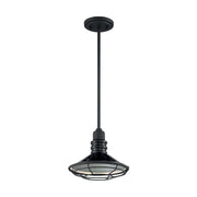 Nuvo Lighting Blue Harbor 10in 1-Light Pendant | Nautical & Coastal Gloss Black/Silver | Kitchen Island & Dining Room | 9.75 x 9.75 x 8.13 | Model 60-7033