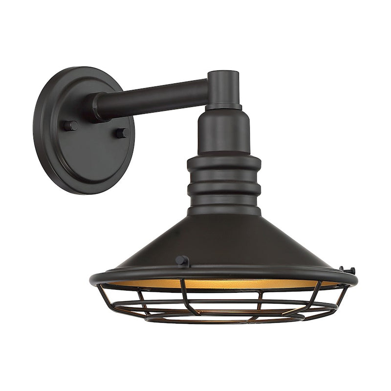 Nuvo Lighting Blue Harbor 1-Light Wall Sconce | Nautical & Coastal Dark Bronze and Gold Finish | Covered Patio & Entryway | 9.75 x 10 in | Model 60-7041