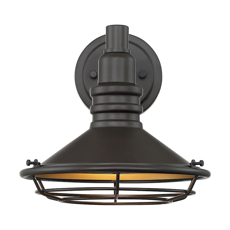 Nuvo Lighting Blue Harbor 1-Light Wall Sconce | Nautical & Coastal Dark Bronze and Gold Finish | Covered Patio & Entryway | 9.75 x 10 in | Model 60-7041
