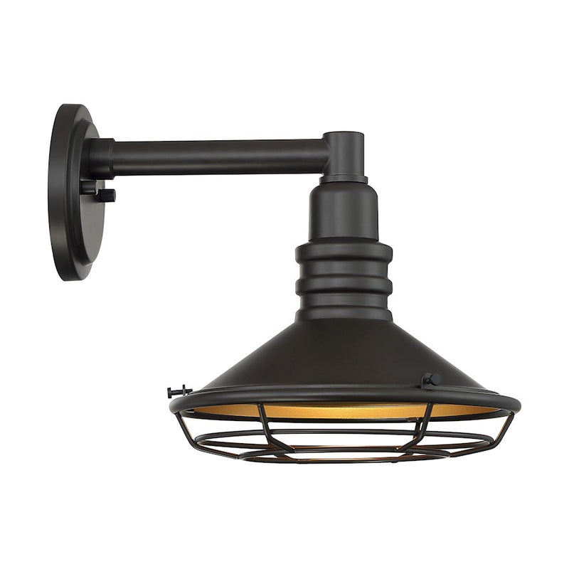 Nuvo Lighting Blue Harbor 1-Light Wall Sconce | Nautical & Coastal Dark Bronze and Gold Finish | Covered Patio & Entryway | 9.75 x 10 in | Model 60-7041