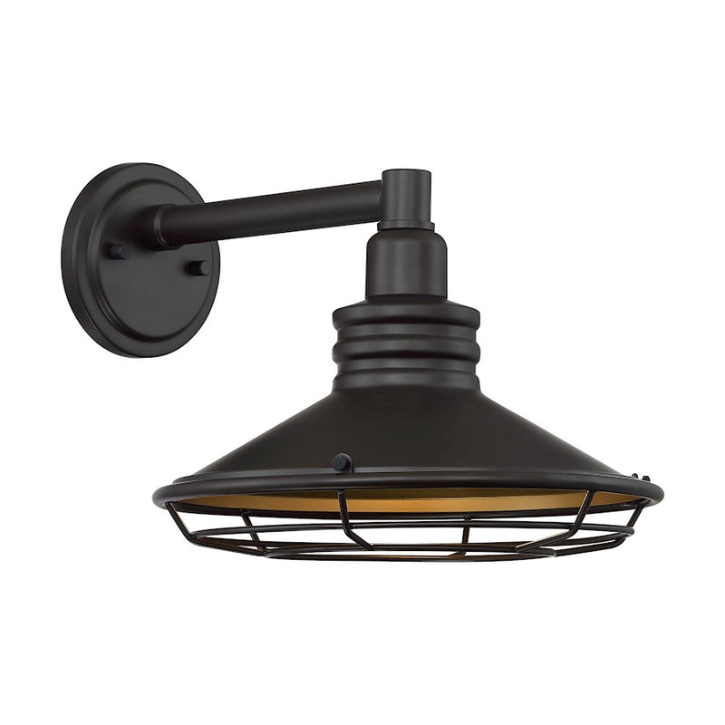 Nuvo Lighting Blue Harbor 12in 1-Light Wall Sconce | Nautical Coastal Dark Bronze and Gold Finish | Outdoor Covered Patio & Entryway | 10 | Model 60-7042