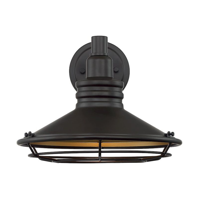 Nuvo Lighting Blue Harbor 12in 1-Light Wall Sconce | Nautical Coastal Dark Bronze and Gold Finish | Outdoor Covered Patio & Entryway | 10 | Model 60-7042