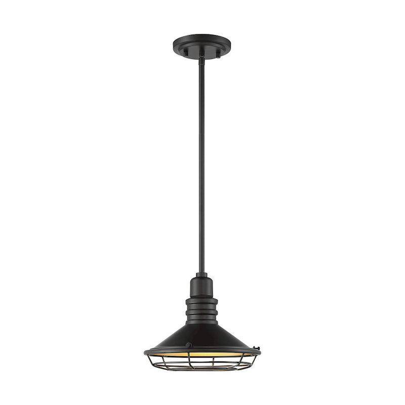 Nuvo Lighting Blue Harbor 10in 1-Light Pendant | Nautical & Coastal Dark Bronze and Gold | Kitchen Island & Dining Room | 9.75 x 8.13 in | Model 60-7043