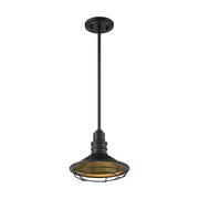 Nuvo Lighting Blue Harbor 10in 1-Light Pendant | Nautical & Coastal Dark Bronze and Gold | Kitchen Island & Dining Room | 9.75 x 8.13 in | Model 60-7043