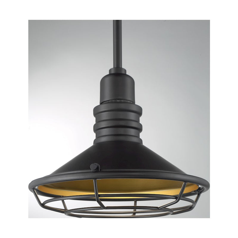 Nuvo Lighting Blue Harbor 10in 1-Light Pendant | Nautical & Coastal Dark Bronze and Gold | Kitchen Island & Dining Room | 9.75 x 8.13 in | Model 60-7043
