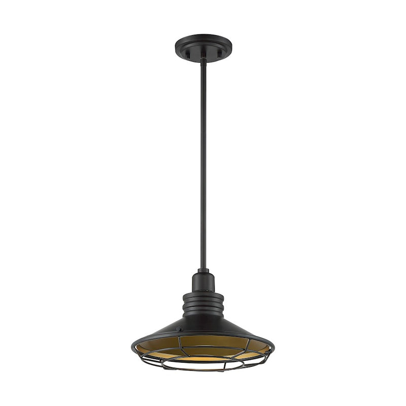 Nuvo Lighting Blue Harbor 12in 1-Light Pendant | Nautical & Coastal Dark Bronze and Gold | Kitchen Island & Dining Room | Damp Rated, 12 x | Model 60-7044