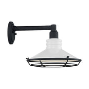 Nuvo Lighting Blue Harbor 12in 1-Light Wall Sconce | Nautical Coastal Gloss White and Textured Black | Covered Patio & Entryway | 12 x 10 | Model 60-7052