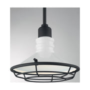 Nuvo Blue Harbor 9.75in 1-Light Pendant | Nautical & Coastal Gloss White and Black Accents | Kitchen Island & Dining Room | 9.75 x 9.75 x | Model 60-7053