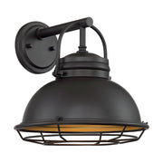 Nuvo Lighting Upton 12in 1-Light Wall Sconce | Nautical & Coastal Dark Bronze and Gold Finish | Covered Patio & Bathroom | 12 x 12 x 8 in | Model 60-7072