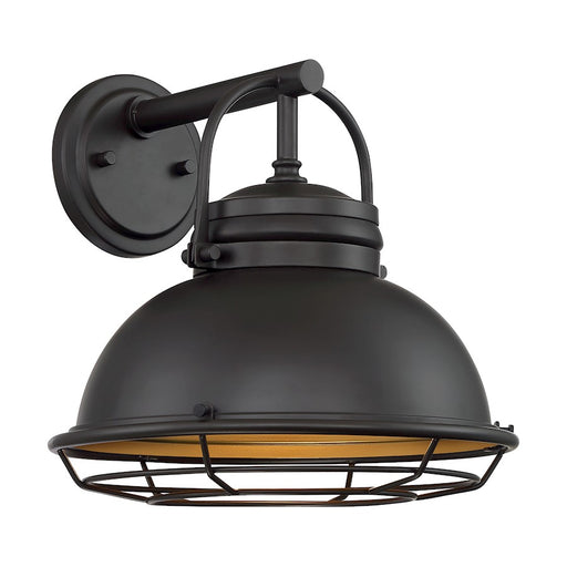 Nuvo Lighting Upton 12in 1-Light Wall Sconce | Nautical & Coastal Dark Bronze and Gold Finish | Covered Patio & Bathroom | 12 x 12 x 8 in | Model 60-7072