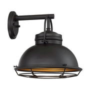 Nuvo Lighting Upton 12in 1-Light Wall Sconce | Nautical & Coastal Dark Bronze and Gold Finish | Covered Patio & Bathroom | 12 x 12 x 8 in | Model 60-7072