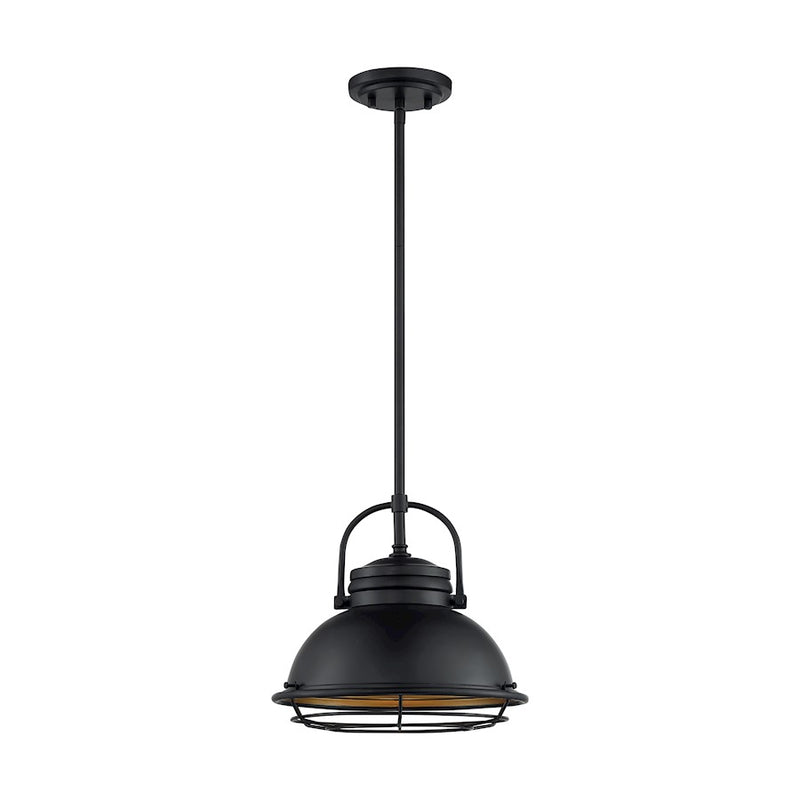Nuvo Lighting Upton 12in 1-Light Pendant | Nautical & Coastal Dark Bronze and Gold | Kitchen Island & Dining Room | Damp Rated, 12 x 12 x | Model 60-7074