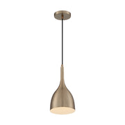 Nuvo Lighting Bellcap 1-Light 7in Pendant | Mid-Century Modern Burnished Brass | Kitchen Island & Dining Room | 13.25in H | Model 60-7076