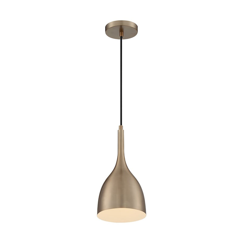 Nuvo Lighting Bellcap 1-Light 7in Pendant | Mid-Century Modern Burnished Brass | Kitchen Island & Dining Room | 13.25in H | Model 60-7076