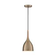 Nuvo Lighting Bellcap 1-Light 7in Pendant | Mid-Century Modern Burnished Brass | Kitchen Island & Dining Room | 13.25in H | Model 60-7076