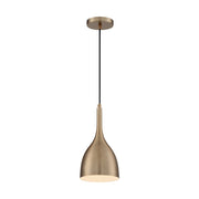 Nuvo Lighting Bellcap 1-Light 7in Pendant | Mid-Century Modern Burnished Brass | Kitchen Island & Dining Room | 13.25in H | Model 60-7076
