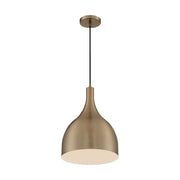 Nuvo Lighting Bellcap 12in 1-Light Pendant | Mid-Century Modern Burnished Brass | Kitchen Island & Dining Room | 12 x 12 x 16.38 in | Model 60-7077