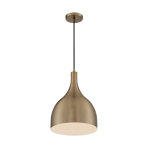 Nuvo Lighting Bellcap 12in 1-Light Pendant | Mid-Century Modern Burnished Brass | Kitchen Island & Dining Room | 12 x 12 x 16.38 in | Model 60-7077
