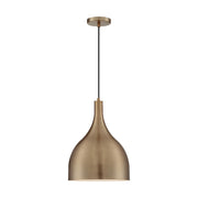 Nuvo Lighting Bellcap 12in 1-Light Pendant | Mid-Century Modern Burnished Brass | Kitchen Island & Dining Room | 12 x 12 x 16.38 in | Model 60-7077